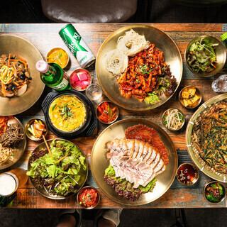 【2時間飲み放題付】本場の味を食べられるイイダコ＆タコ辛炒め＆ポッサムコース5000円(税込)