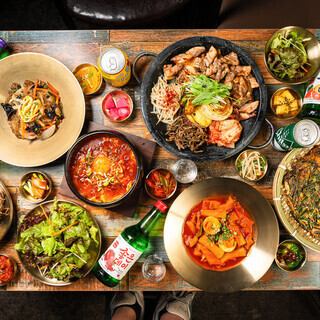 【2時間飲み放題付】海鮮スンドゥブチゲなどを食べられるサムギョプサルコース5000円(税込)