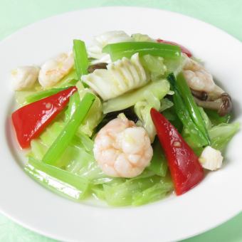 海鮮と野菜の和え物