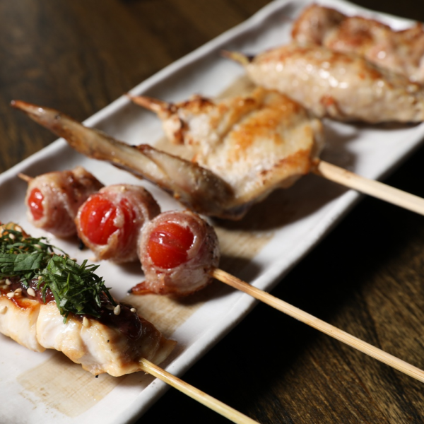 Yakitori from 90 JPY (excl. tax) per skewer