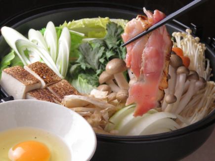 [Sunday to Thursday only] 120 minutes [all-you-can-drink included] Sukiyaki hot pot course with morning chicken from Hiroshima Prefecture, 8 dishes, 4,950 yen (tax included)