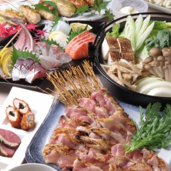 [Cooking only] Sukiyaki hot pot course using morning chicken from Hiroshima Prefecture, 8 dishes, 4,400 yen (tax included)