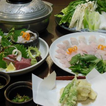 【夏のおすすめ】ハモ料理(湯引き/天ぷらなど)を堪能・・・『ハモすき鍋コース』