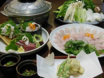 【夏のおすすめ】ハモ料理(湯引き/天ぷらなど)を堪能・・・『ハモすき鍋コース』