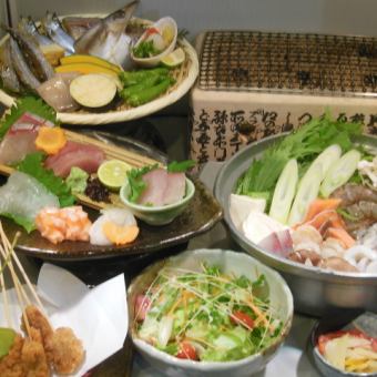 七輪＆鯛シャブ鍋欲張りコース　
