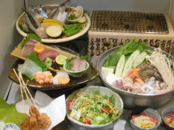七輪＆鯛シャブ鍋欲張りコース　