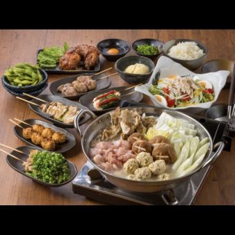 [Food only] White soup chicken meatball hotpot course ● 12 dishes ● 4,400 yen