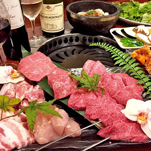 [Agony!] Encounter course with Tottori Wagyu beef 007 ★ Over 330g of meat! 7 kinds of specially selected rare parts etc. 《2H all-you-can-drink included》