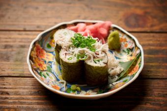 Perilla and whitebait with plum