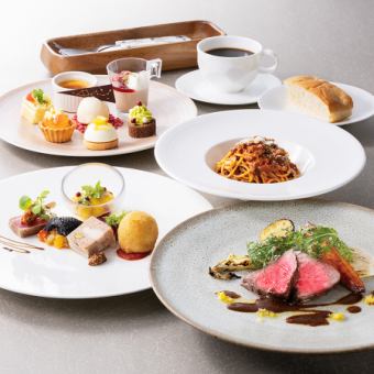 【冬季午餐 12/1-2/28】「花園」4道菜配7種甜點(無限量享用) 5,200日元 ⇒ 5,000日元