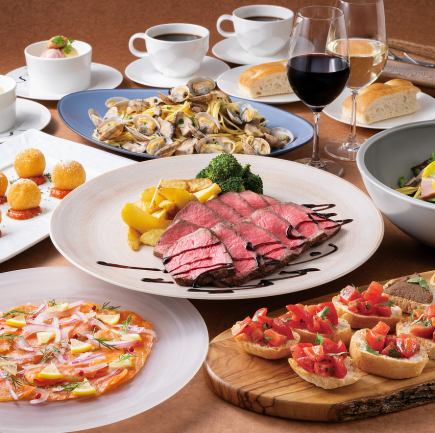 【歓送迎会におすすめ】パスタや薪窯で仕上げるグリル料理など全5品「グループプランＡ」