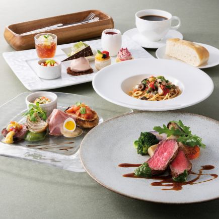 【春季午餐 3/1-5/31】“花园”4道菜配7种甜点，自助餐，5,200日元 ⇒ 5,000日元