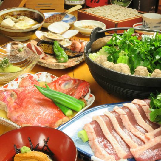 【竹】鴨鍋と蕎麦のコース6000円～季節の蕎麦前、特製鴨鍋、蕎麦、甘味等～※料理のみ