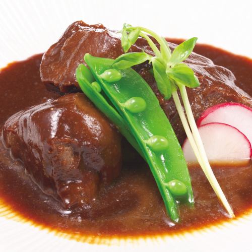 Beef tongue stewed in miso