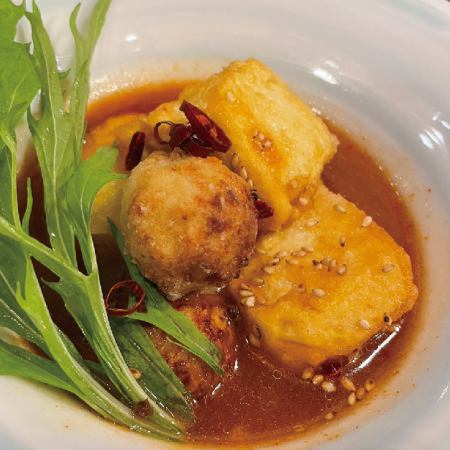 Awaji chicken meatballs and tofu chige