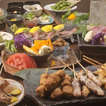 【夏】神戸牛炙り肉寿司×炙り牛タン【夏の粋】コース 飲み放題付6000円 (料理のみ4500円）