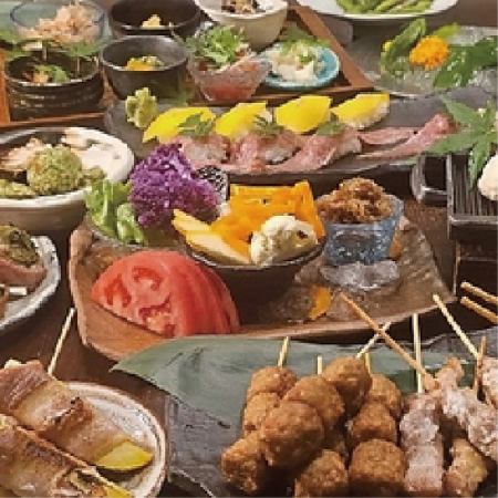 神戸牛炙り寿司×豪華焼き物6種盛【秋の粋-いき-コース】5,000円