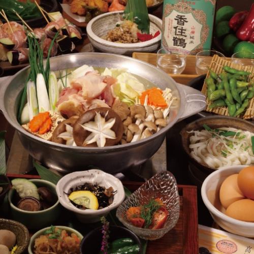 12月！淡路鶏のすき焼き×肉巻き野菜串【-旬-】飲み放題付6500円→6000円