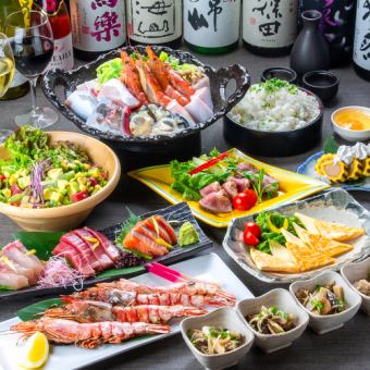 [All-you-can-drink for 3 hours] 9 dishes including a luxurious hotpot of northern seafood and grilled duck "Karin Course" 5,000 yen