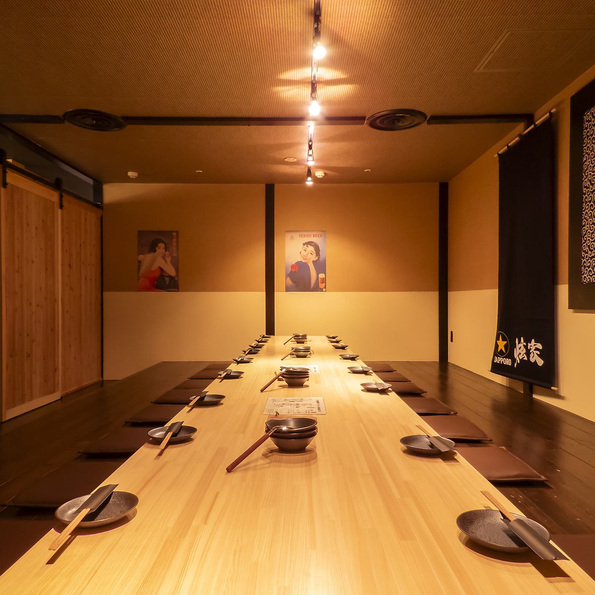 We have private rooms that can accommodate up to 60 people! We have a variety of private rooms of different sizes.