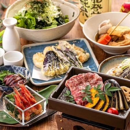 ■顶级品质■华丽的5种鲜鱼和厨师严选的牛排【极限套餐】附无限畅饮9道菜6000日元最适合宴会