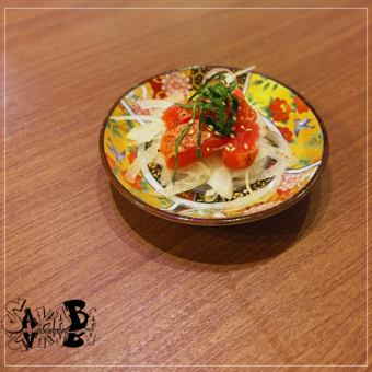 Broiled marinated cod roe