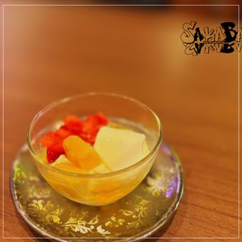 Handmade almond tofu