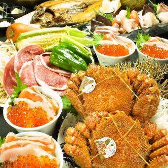 [Focusing on Hokkaido! "Enjoy Hokkaido" course using carefully selected ingredients] ☆ 8 dishes in total with 120 minutes of all-you-can-drink (optional with or without hotpot)