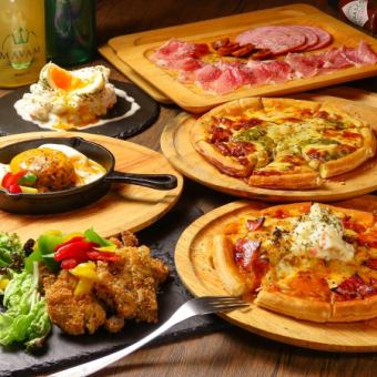 【超值休閒套餐】8 道菜，與飲品完美搭配，每人 3,500 日圓，包含 2 小時暢飲。