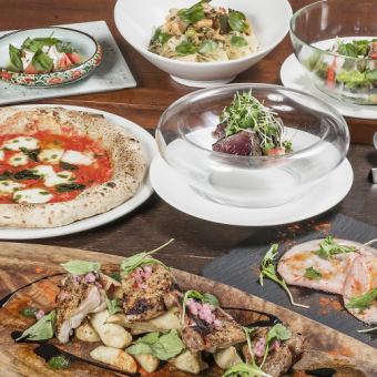 【昼飲み・ランチコース】前菜3種類/パスタ/ピッツァ/デザート付ランチコース《2H飲放》