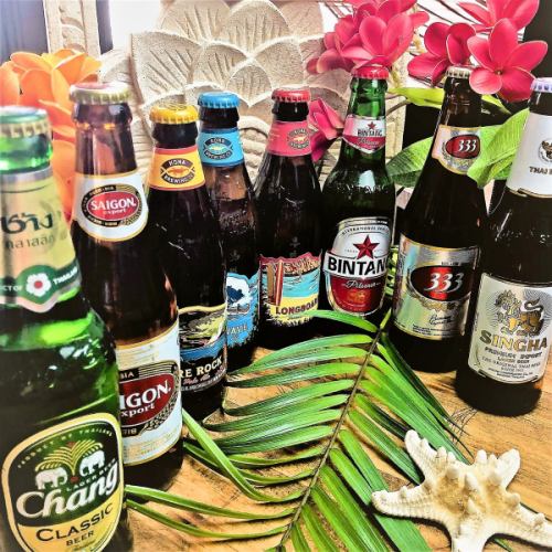 世界のリゾート地から集めた豊富なボトルビール♪美味しいお料理と一緒にお楽しみください♪