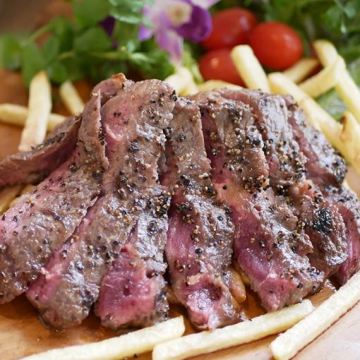 牛ステーキやソフトシェルクラブ7皿10品 2.5H飲み放題付き♪→6800円(税込)※前日17時までの予約