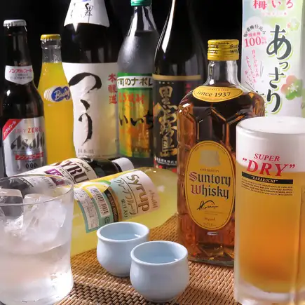 【単品飲み放題コース】2H飲み放題♪(30分前ラストオーダー）　2500円(税込)