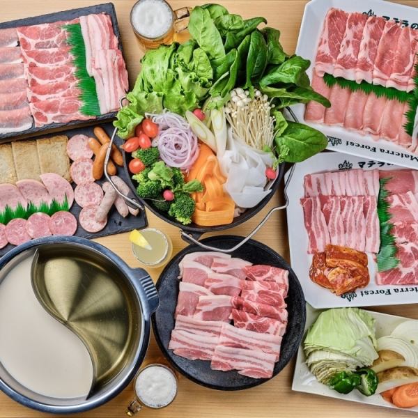 【焼肉&BBQ+しゃぶしゃぶ】2H食べ飲み放題大人一人[アルコール]5500円/[ソフドリ]4400円(税込)
