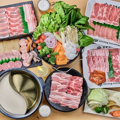 【焼肉&BBQ+しゃぶしゃぶ】2H食べ飲み放題大人一人[アルコール]5500円/[ソフドリ]4400円(税込)
