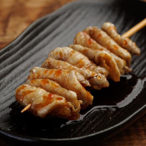 Crispy fried skin skewers
