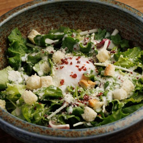 Warm ball Caesar salad