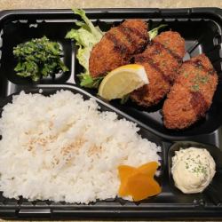 Large Oyster Fried Bento from Hiroshima Prefecture