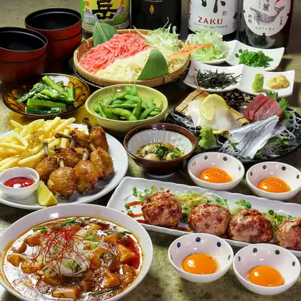 【毎日無双コース】2時間飲み放題付(ビール無)!牛たん入つくね&ホルモン麻婆豆腐※全日OK