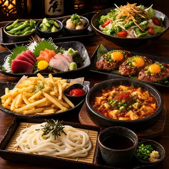 3680円【毎日無双-muso-コース】2時間飲み放題付(ビール無)!牛たん入つくね&ホルモン麻婆豆腐