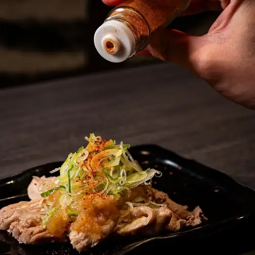 Chicken neck meat with ponzu sauce