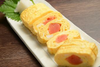 Rolled egg with mentaiko