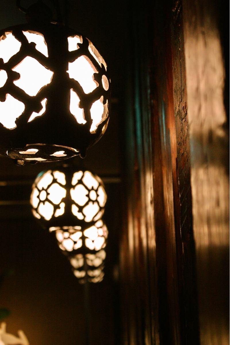 入口に飾られている間接照明がお洒落で落ち着いた雰囲気