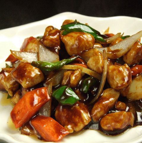 Chinese sweet miso stir-fried chicken