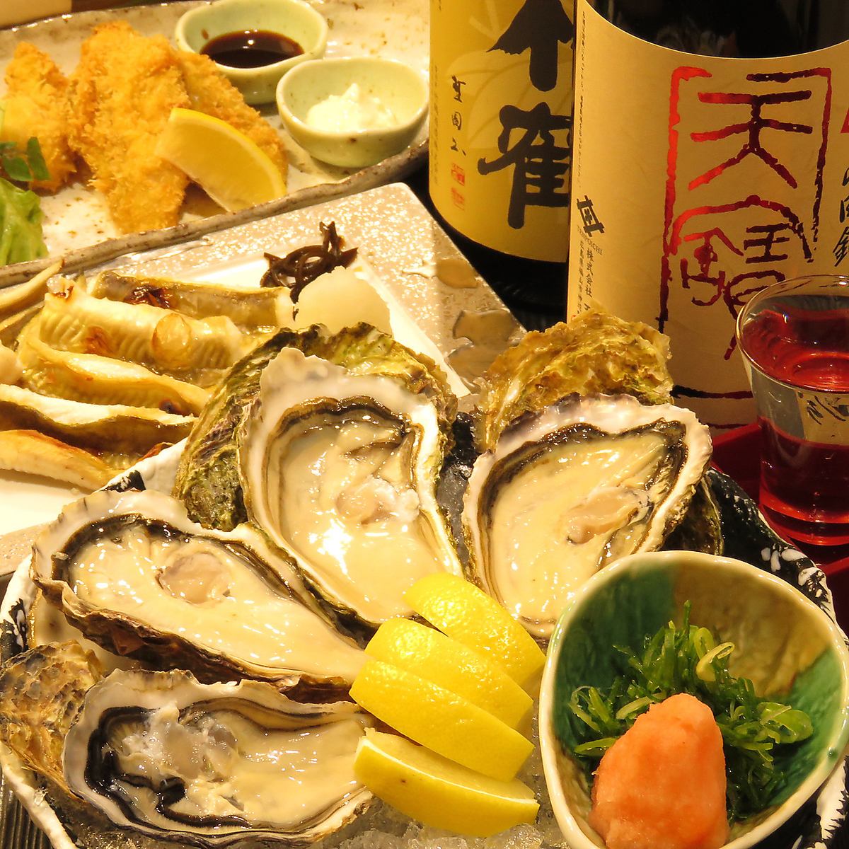Would you like to have a drink with Hiroshima's specialties such as oysters and conger eel and a wide selection of local sake?