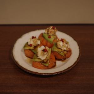 アボカドとサーモンのクリームチーズ