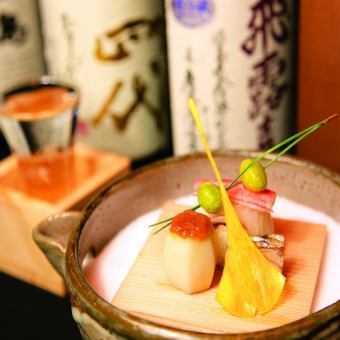 【企业娱乐怀石料理】正宗日本料理，11道菜，7,500日元，2小时无限畅饮套餐
