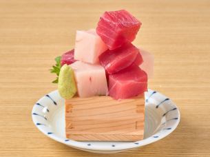 [まぐろ] ブツ2色枡盛り