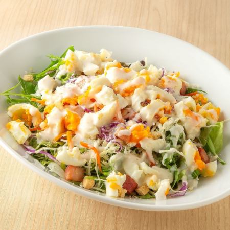 Melty Caesar Salad with Soft-boiled Egg [Serves 3-4]
