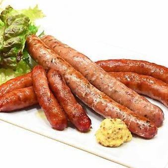 Assortment of 3 kinds of beef tongue sausages